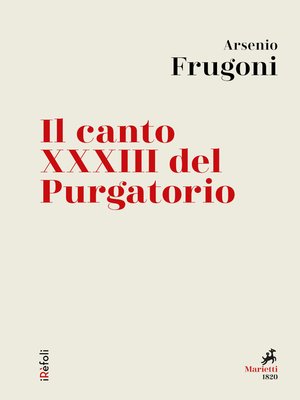 cover image of Il canto XXXIII del Purgatorio